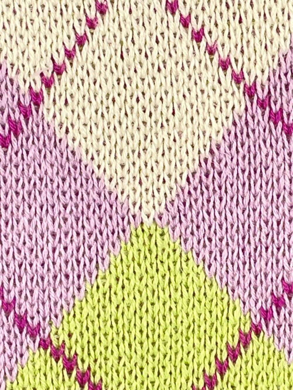 STR Argyle Button Front Sweater Vest Lavender Green Preppy Y2K S Made Turkey - Picture 8 of 9